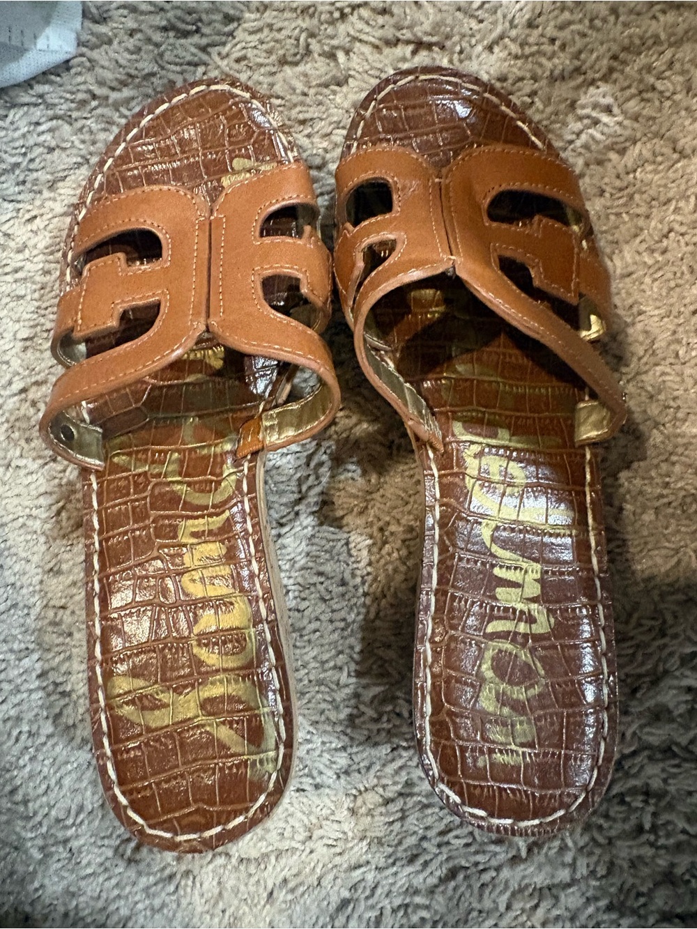 Sam Edelman Tan Brown Slide Sandals Size 8.5M